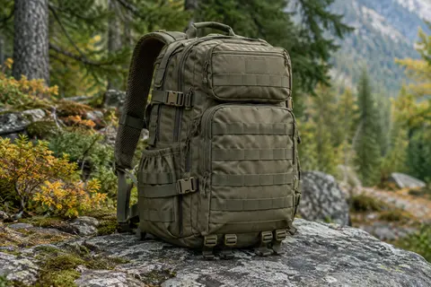 Sac à dos Mardingtop kaki de 28 litres avec sangles MOLLE, poches zippées et attaches sous le fond